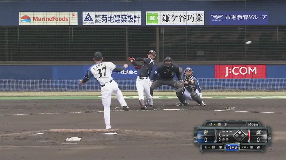 【ファーム】同級生対決!! マリーンズ・藤原が今度は制してヒット!! 2019/4/14 F-M(ファーム)