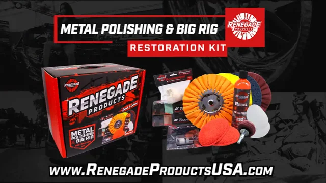 Renegade Products Big Rig & Semi Truck Metal Polishing Complete Kit with Buffing  Wheels, Buffing Compound, Safety Flanges, Polishing Accessories and Rebel  Red Liquid Metal Polish 