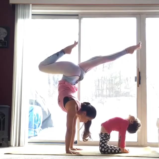Handstand One Legged Variation, Thunderbolt Prayer Hands