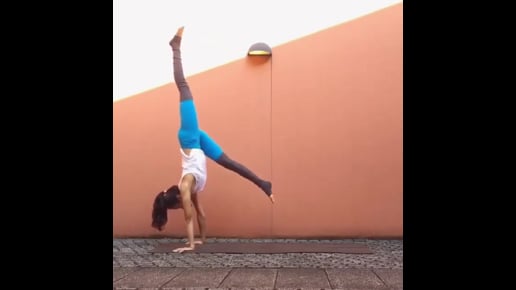 Downward Facing Dog, Handstand Variation, High Lunge Crescent Variation, Standing Split