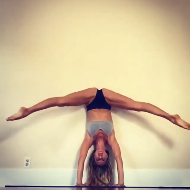 Wide-Legged Forward Bend, Handstand Split Variation