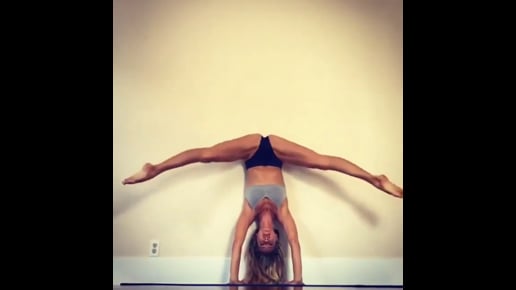 Wide-Legged Forward Bend, Handstand Split Variation