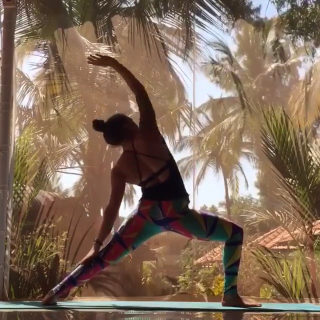 Warrior II, Warrior II Variation, Extended Side Angle Pose, Revolved Extended Side Angle Variation, Standing Split Variation