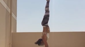 Supported Headstand, Supported Headstand Variation, Dolphin, Feathered Peacock, Standing Forward Bend Variation, Handstand or Downward Facing Tree