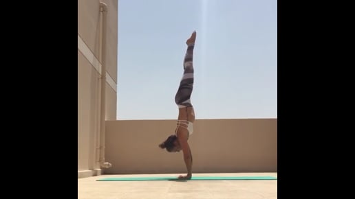 Supported Headstand, Supported Headstand Variation, Dolphin, Feathered Peacock, Standing Forward Bend Variation, Handstand or Downward Facing Tree