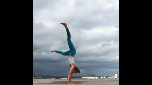 Straddle Split Pose In Handstand, Handstand Split Varition, Upward Facing Dog, One Legged Dog, Wild Thing, Wheel Variation, Lord of Fishes Variation, Plow, Warrior I, Warrior II, Lunge Variation