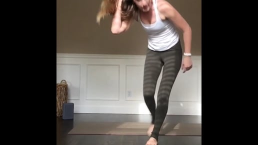 Supported Headstand Variation, Side Crow