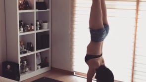 Handstand  Lotus Legs, Downward Facing Tree Variation