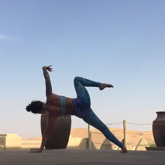 Half Moon, Warrior I, Lord of Dancers Variation, Wide Legged Forward Bend Variation, Half Wheel Variation, Wheel 