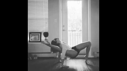 Extended Puppy, Half Wheel Variation, Seated Forward Bend, Compass Variation, Pose Dedicated to the Sage Koundinya II, Upward Facing Dog, Downward Facing Dog, One Legged Dog, One Legged King Pigeon II Variation, Monkey Variation