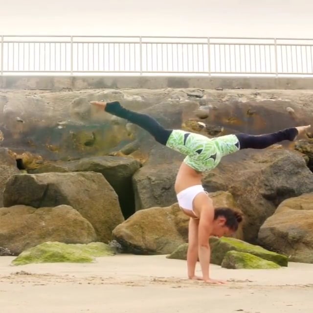 Standing Split Variation, Handstand Split, Monkey, One Legged Side Plank, Wild Thing, One Legged Camel Variation, Camel, One Legged Stretched Out Scorpion, Scorpion Variation