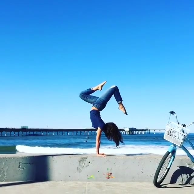 Downward Facing Tree, Scorpion Variation