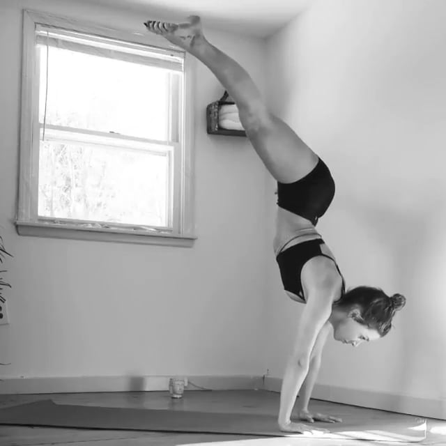 Straddle Split Pose in Handstand,  Four Limbed Staff, Upward Facing Dog, Downward Facing Dog