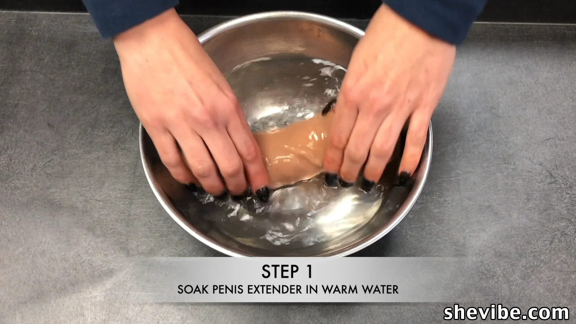 SheVibe Instructional: Putting On A Vixen Penis Extender Using The Warm  Water Method