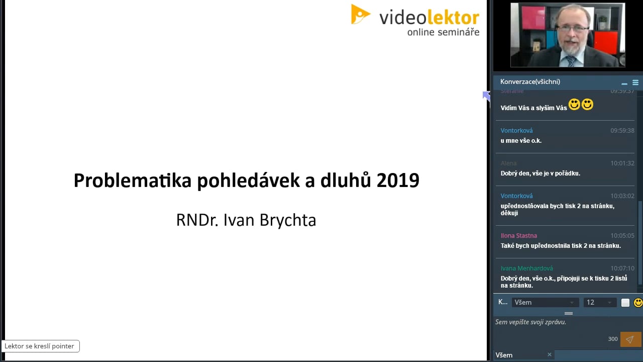 Problematika pohledávek a dluhů 2019