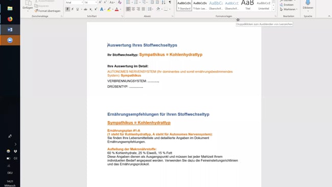 Erklärung Auswertung Sympathikus