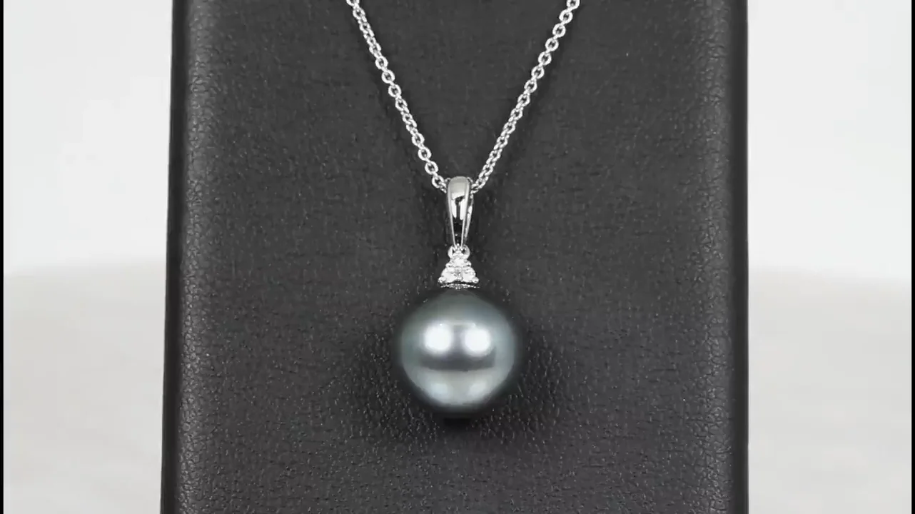 Black Tahitian Pearl & Diamond Necklace