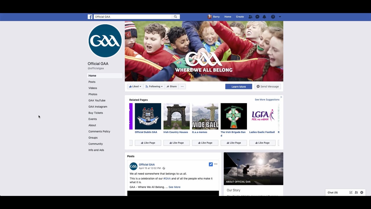 GAA Facebook Cover Video