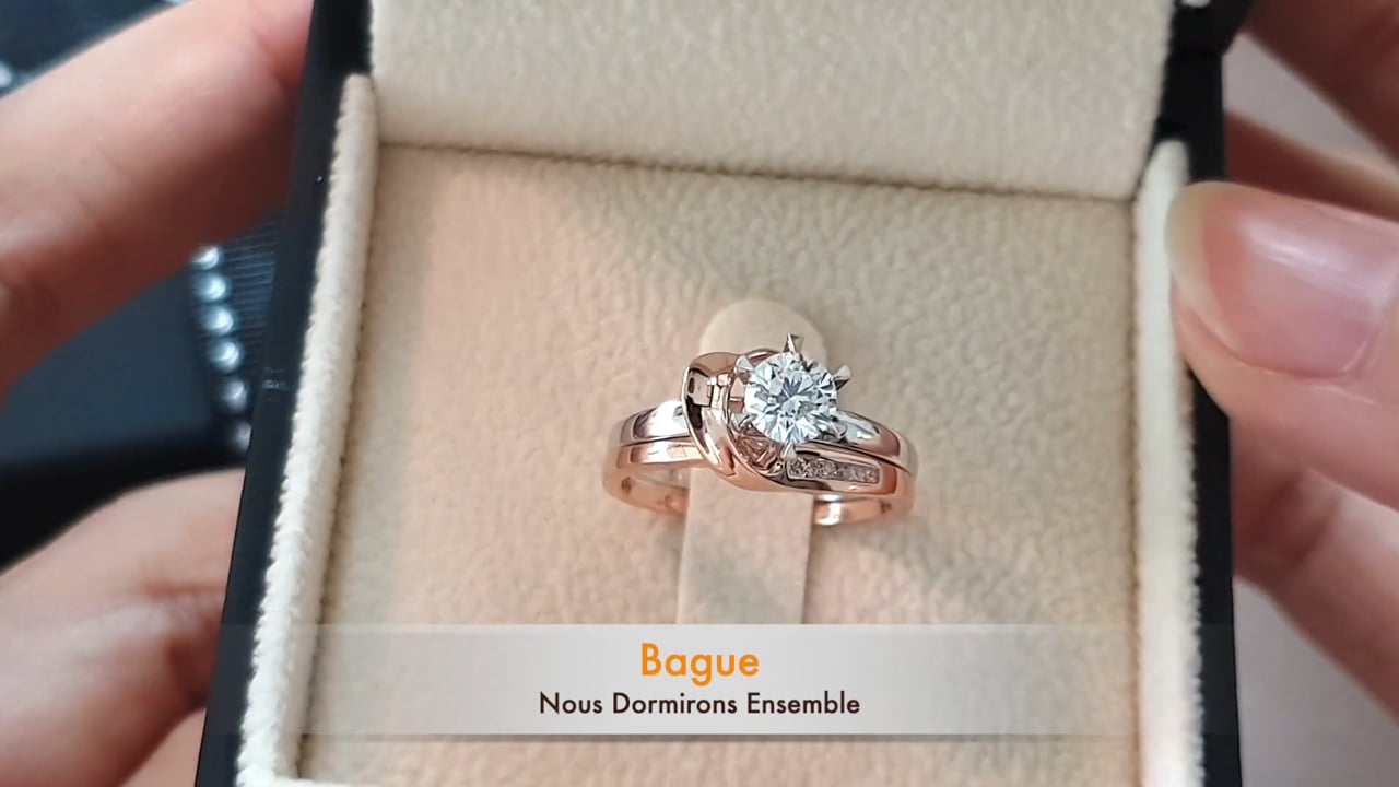 Anello Louis Aragon - Nous dormirons ensemble - Oro bianco, rosa | Gemperles