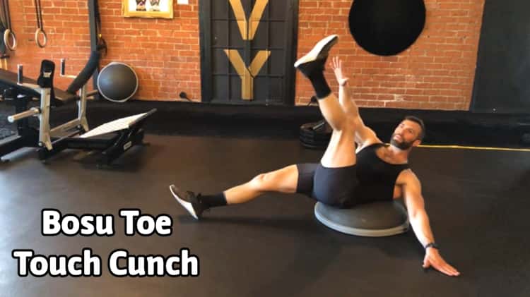 Bosu Crossover Toe Touch Crunch