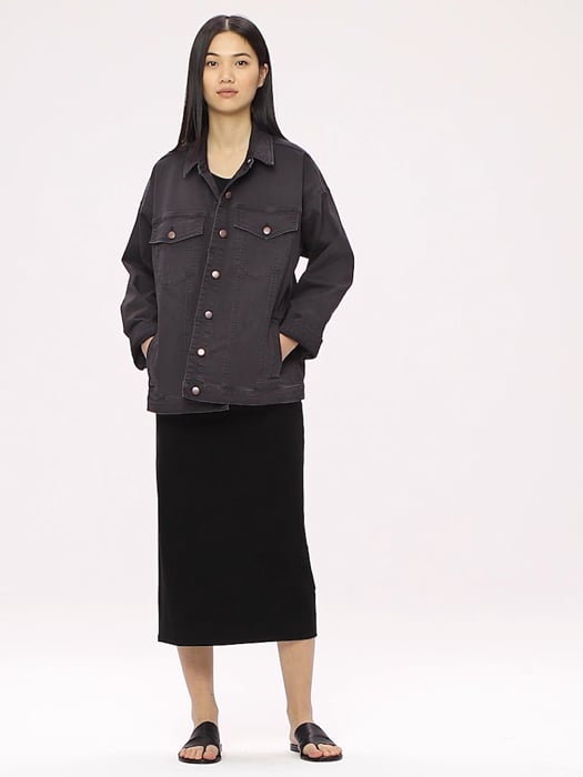 Eileen fisher sale black denim jacket