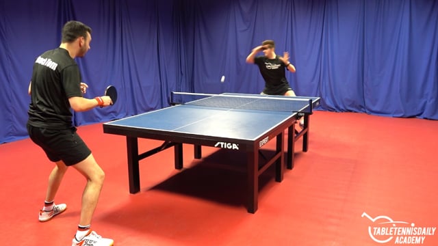 The perfect timing for the counter topspin