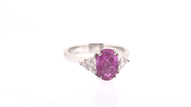 Unforgettable Pink Sapphire And Diamond Three-Stone Ring