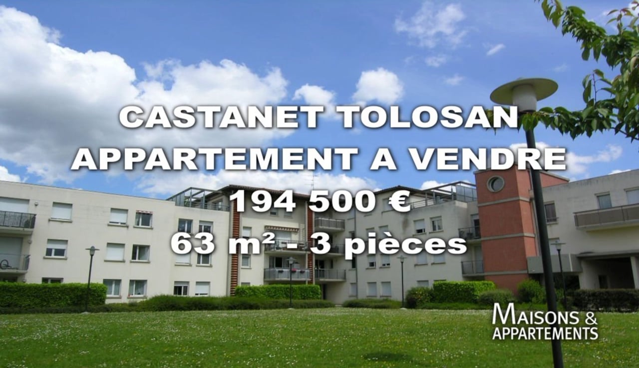 TOLOSAN APPARTEMENT A VENDRE 194 500 € 63 m² 3 pièces