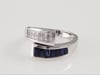 1/2 ct. tw. Diamond &amp; Blue Sapphire Bypass Ring in 14K White Gold