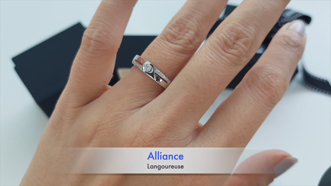 Fede Nuziale Langoureuse. Fede Nuziale Donna solitario diamanti | Gemperles