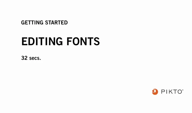 Online editor list of fonts – Pikto Support