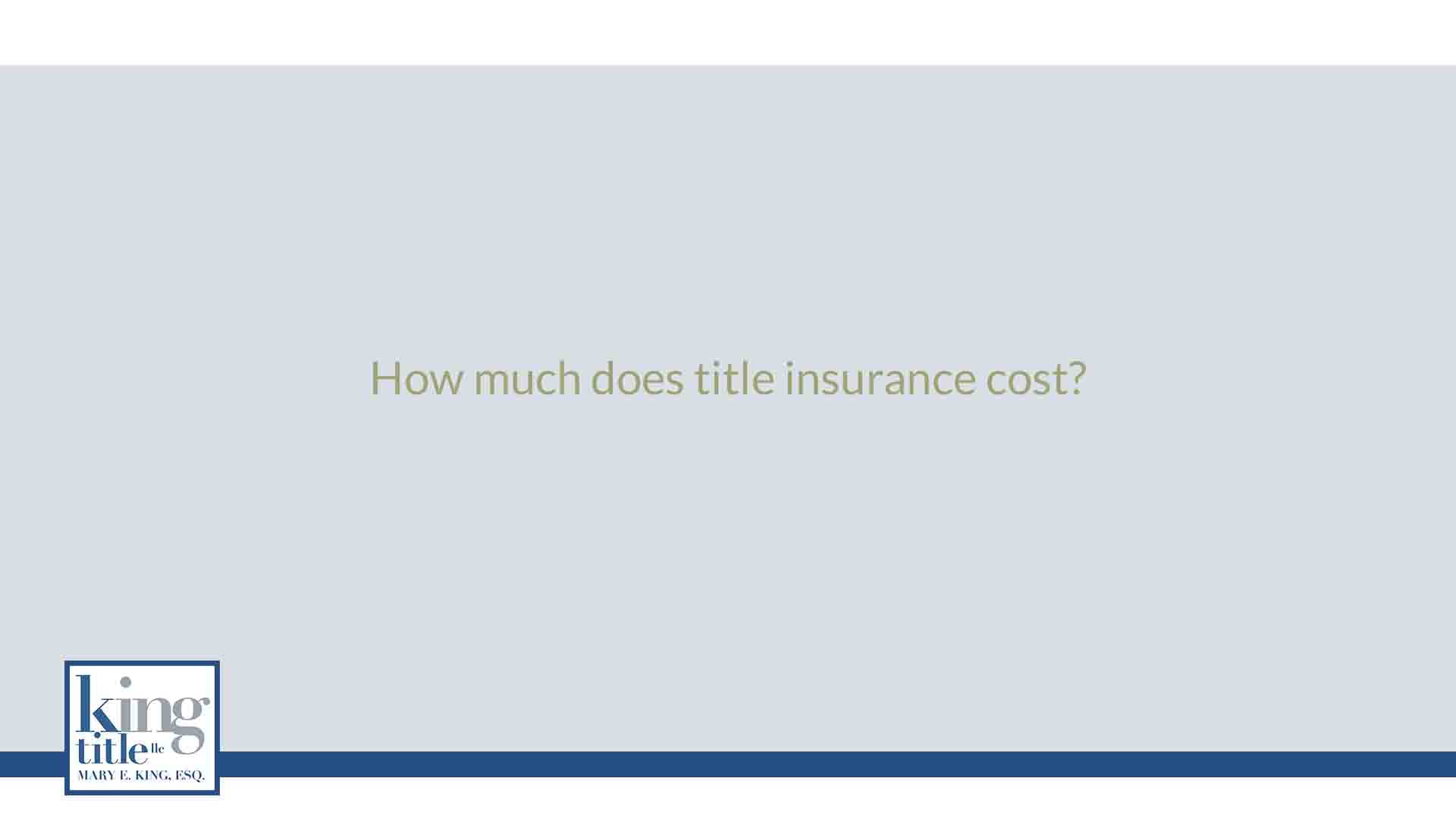 How much does title insurance cost? on Vimeo