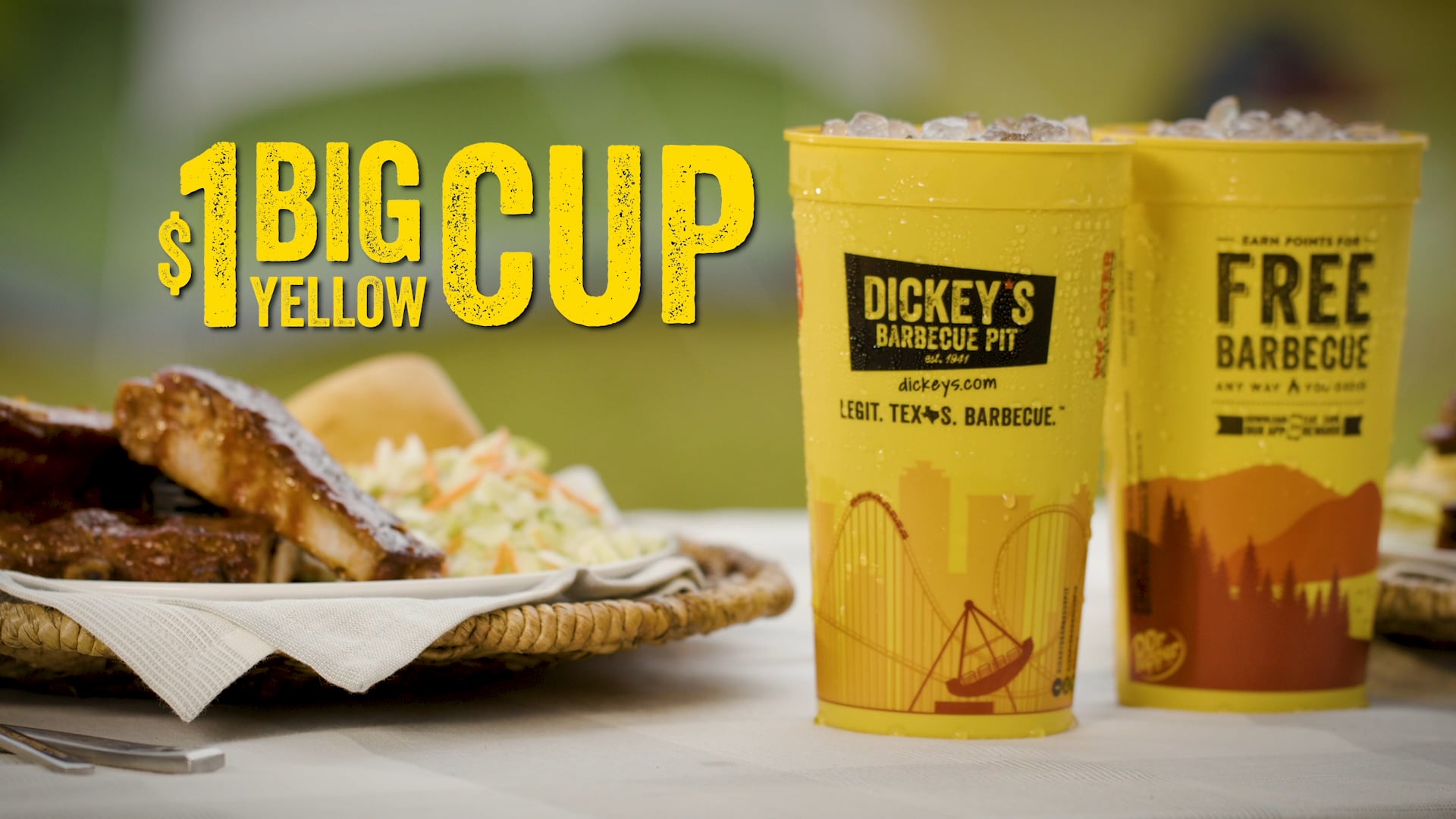 Dickey s BBQ Pit Big Yellow Cup 15