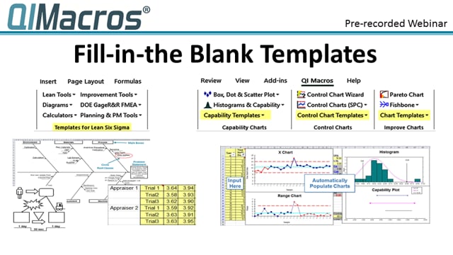 QI Macros Webinar: Fill-in-the-blanks templates