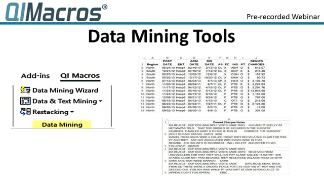 QI Macros Data Mining Wizard