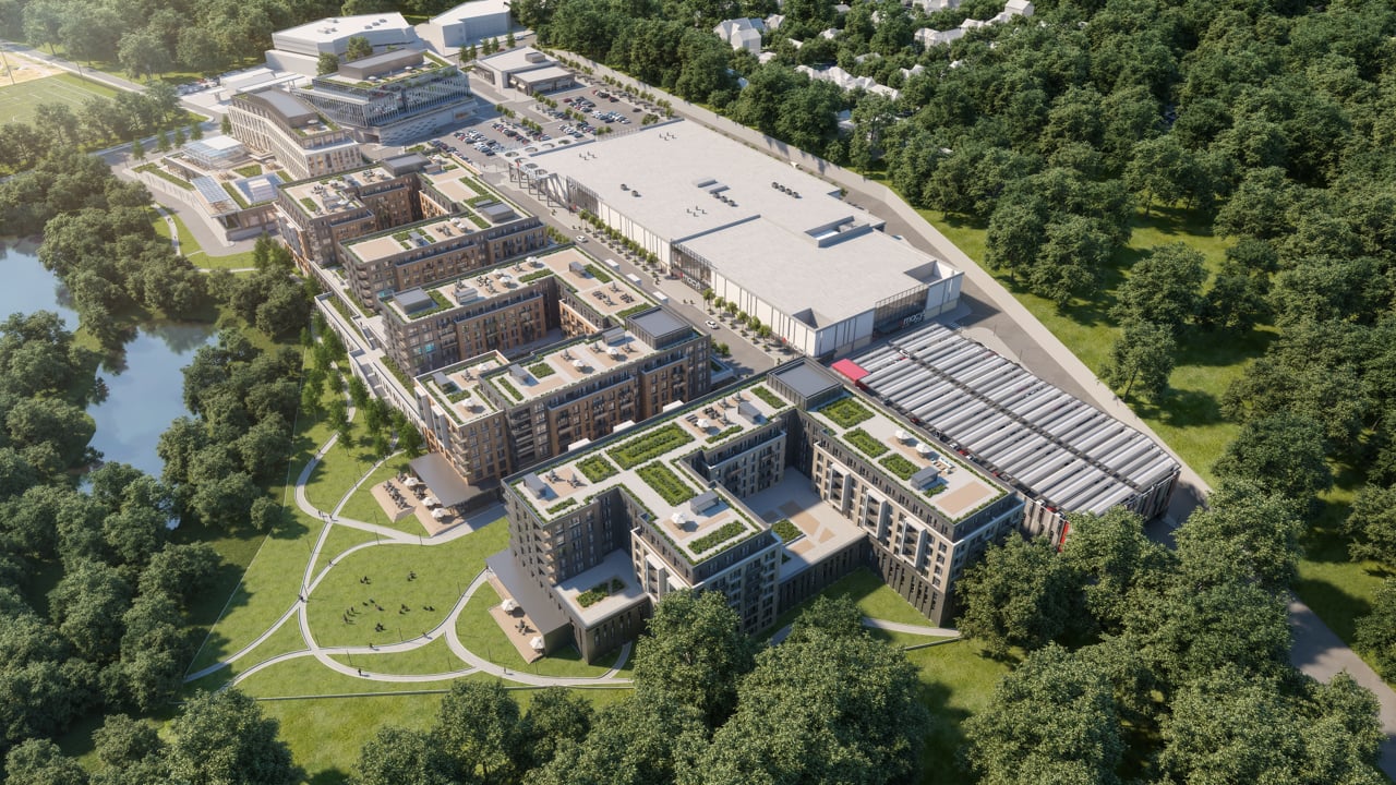 Macy's Manhasset, Manhasset NY — Brookfield Properties. Mixed-use flythrough animation across tower exterior and workplace amenities.