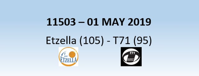 N1H 11503 Etzella Ettelbruck (105) - T71 Dudelange (95) 01/05/2019
