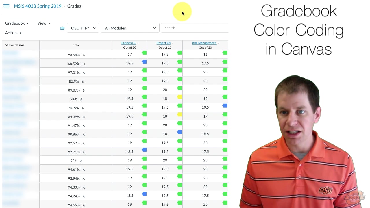 Canvas: Color-Coding in the Gradebook on Vimeo