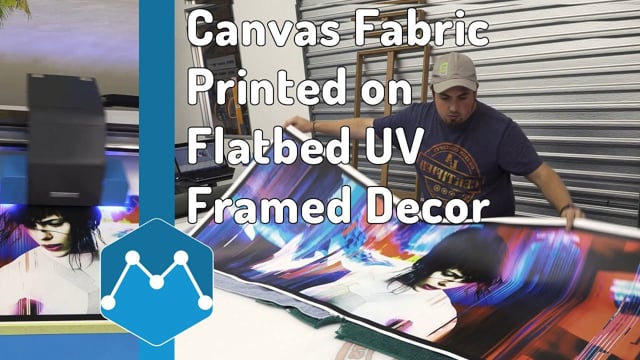 Maker Video: Canvas Fabric Material Printed on Flatbed UV Printer and Framed for Wall Painting Decorations