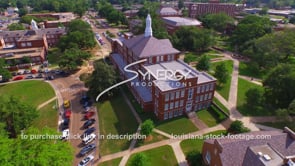 1254 Louisiana Tech campus video stock footage aerial drone view