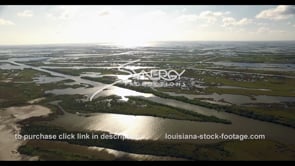 540 Epic view of Louisiana coastal erosion and pipelines criss crossing wetlands