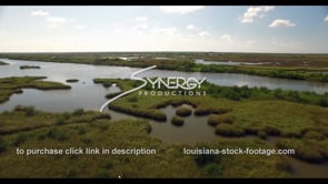 541 Louisiana coastal erosion land loss low angle drone aerial view