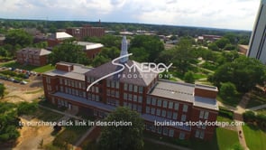 1260 Nice dramatic aerial video louisiana Tech college video stock footage