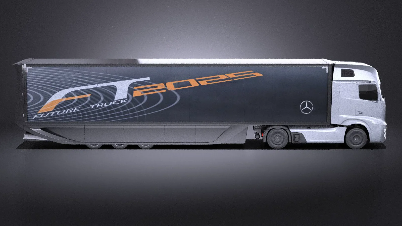 Mercedes FT 2025 Future Truck With Trailer (vray) 3D Model on Vimeo