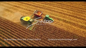 1035 American heartland corn harvest aerial drone view
