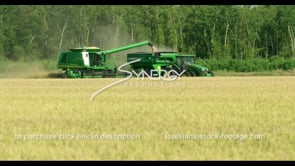 727 Awesome shot farmers Combine dumping rice into tractor