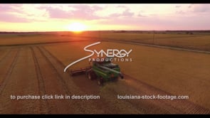 752 rice harvest video at sunset epic aerial drone view