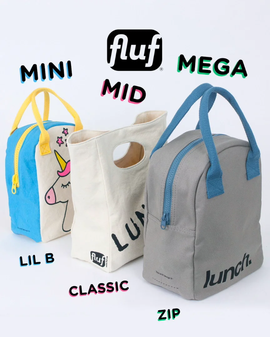 Fluf Shark Zipper Lunch Bag