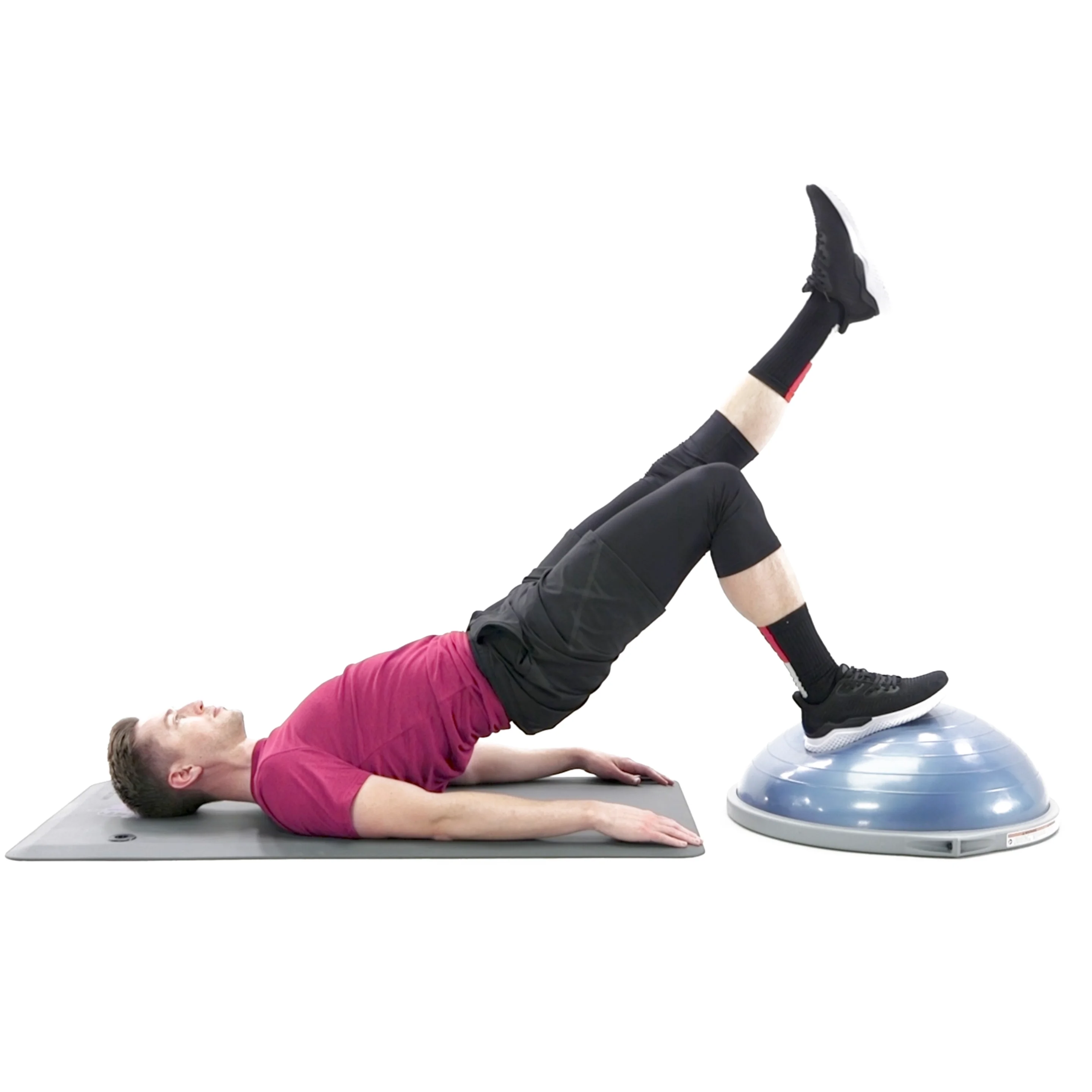 Bosu Ball Alternating Bent Knee Single Leg Glute Bridge