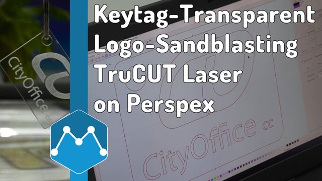 Maker Video: Transparent Key Tag with Sandblasting Effect Logo Made by TruCUT Laser Machine on Perspex